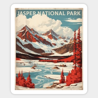 Jasper National Park Canada Vintage Poster Tourism Sticker